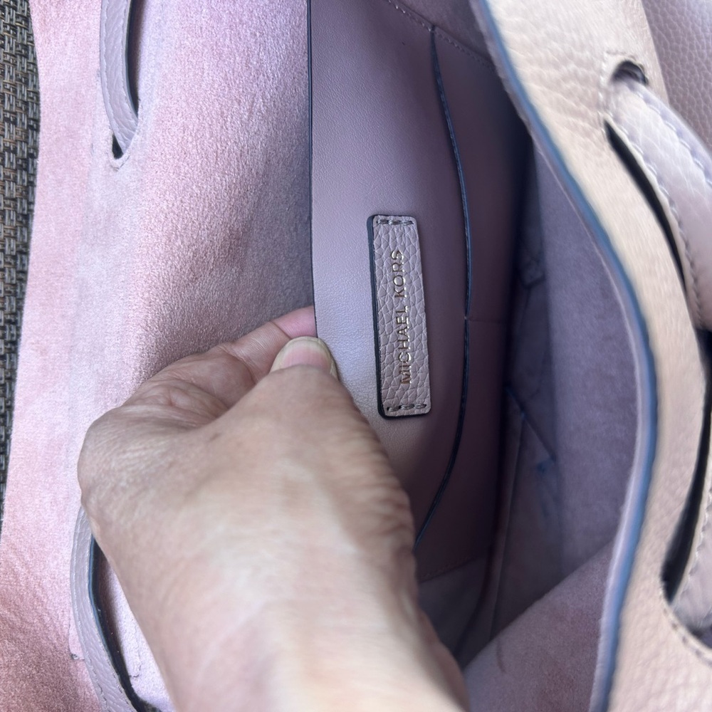 Michael Kors Blush Pink Pebbled Leather Drawstring Tote - Picture 5 of 5